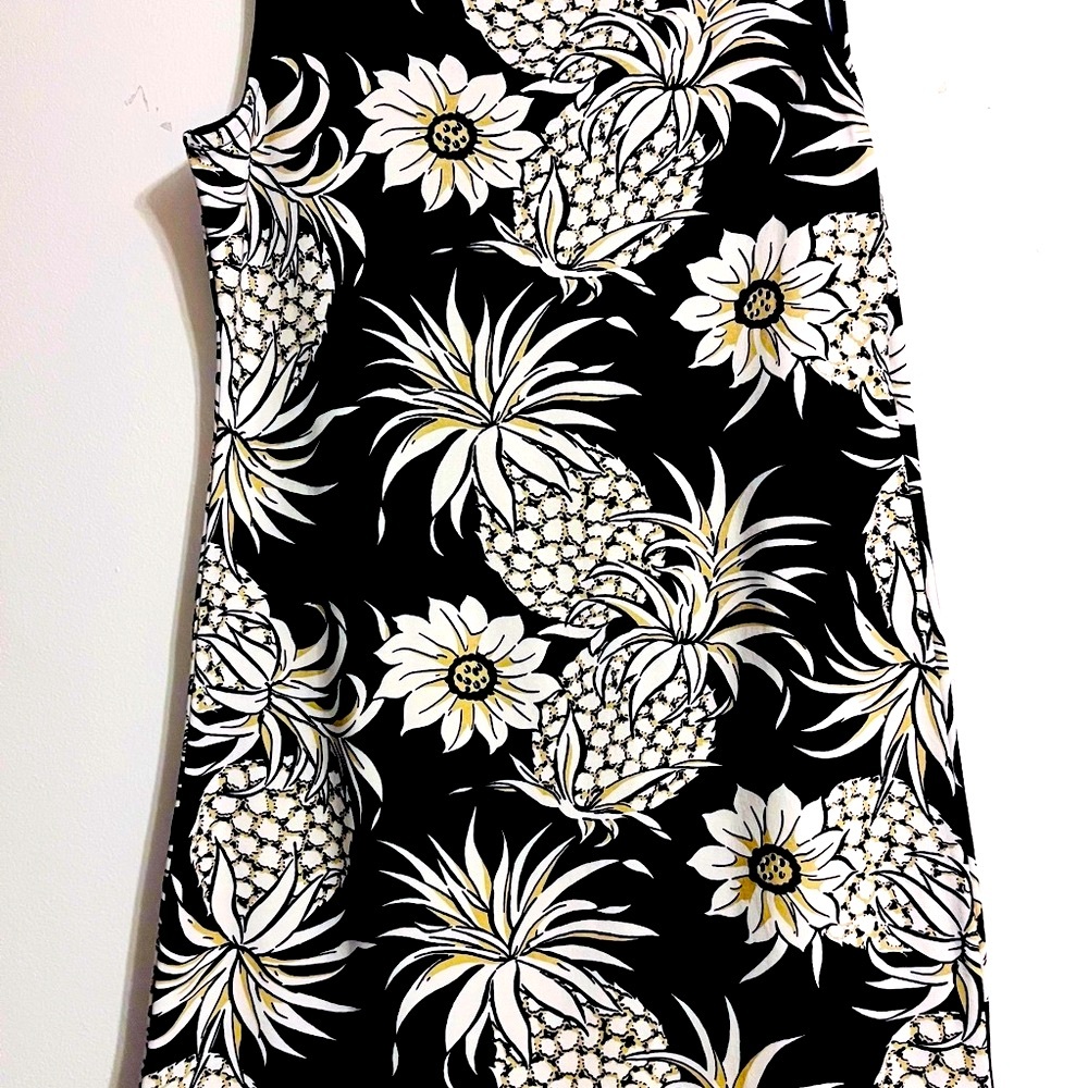 Talbots floral pineapple sheath slit neck dress. Retail 129.50